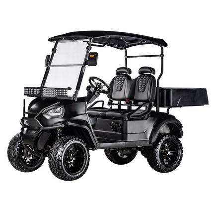 Un buon prezzo. 400-500 kg Peso di bordo 4 posti 48V5KW AC Motor Electric Golf Cart con scatola di carico e sistema di freno a tamburo posteriore in linea